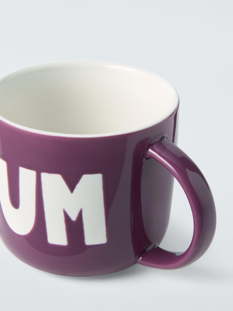 John Lewis 'Mum' purple stoneware mug 300ml, imported from the UK
