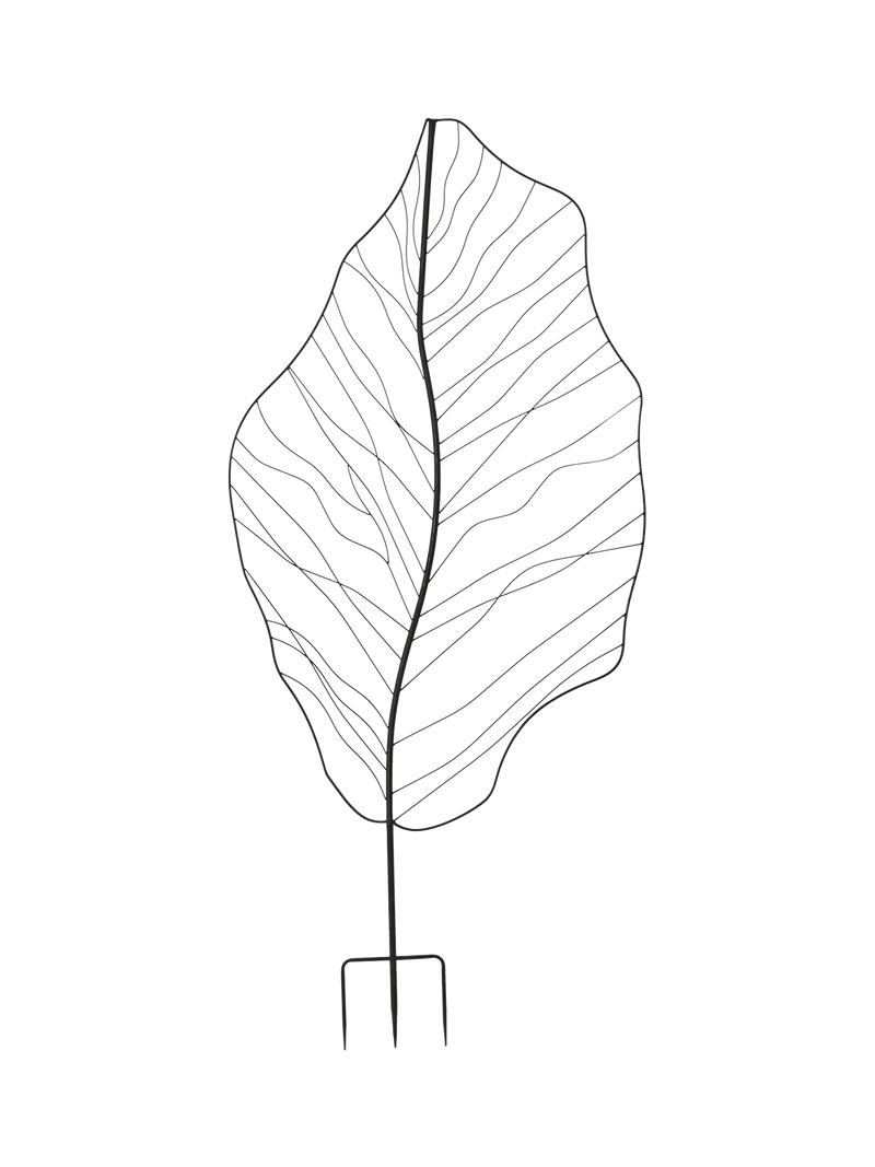 Kaemingk decorative leaf stake garden ornament black 180cm, UK version