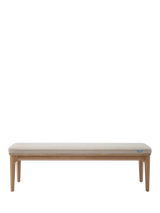 John Lewis Swyft Model 01 Dining Bench Oak/Oatmeal Fabric 3-Seat- Buy online at McGrocer