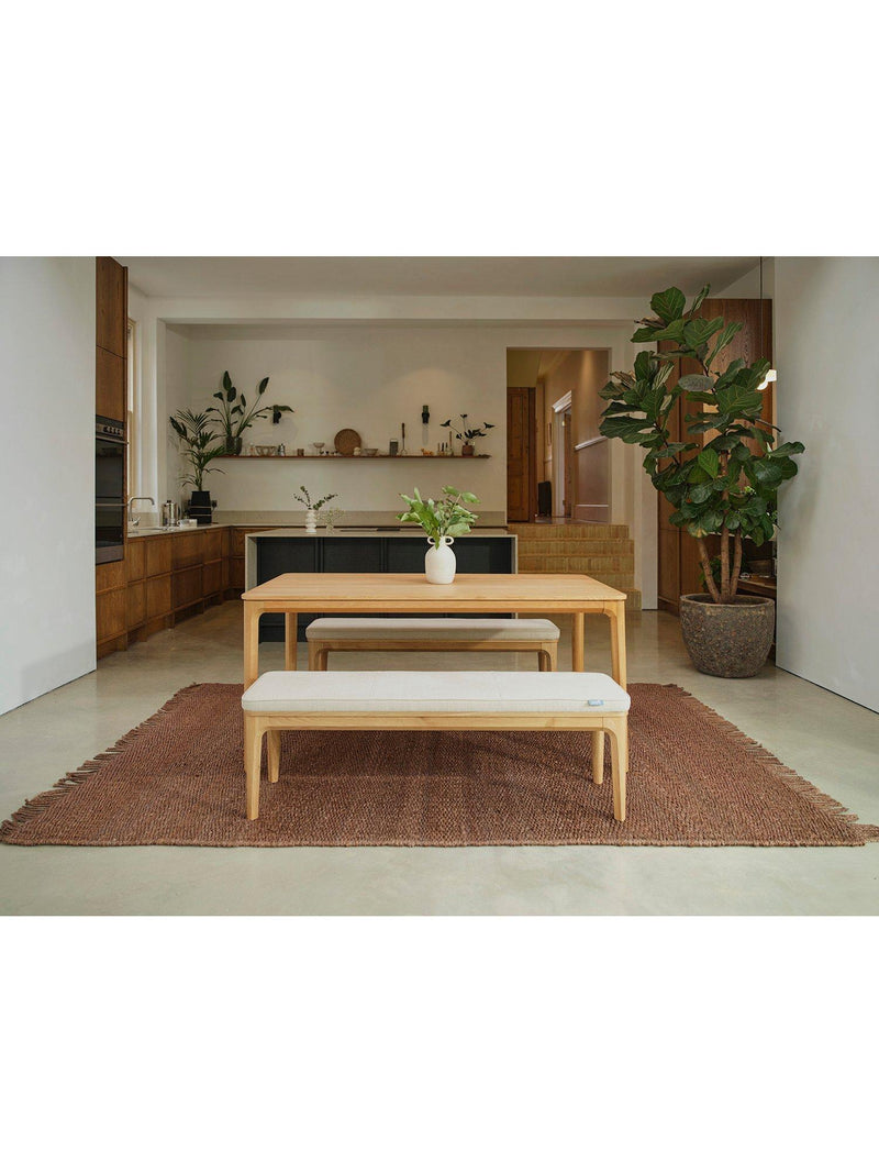 Swyft Model 01 dining bench oak oatmeal fabric (British brand)