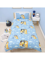 John Lewis Bluey Reversible Cotton Duvet Cover and Pillowcase Set, Single- Buy online at McGrocer