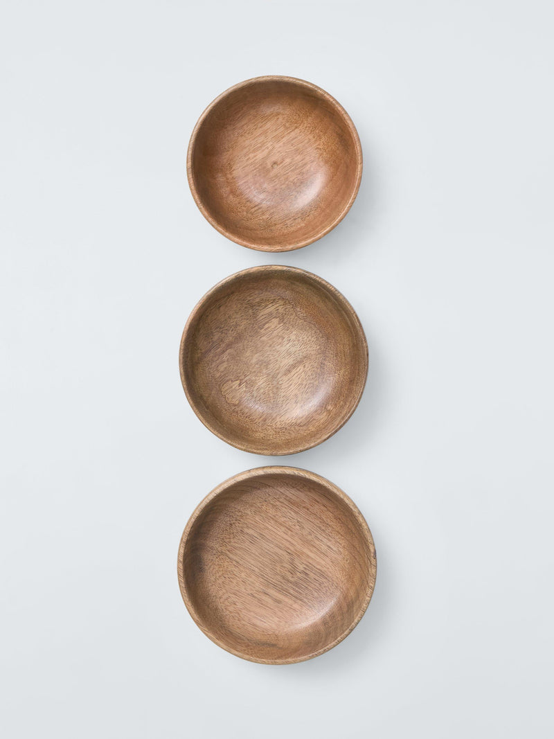 John Lewis stacking bowls set of 3 mango wood 12.5cm (British brand)