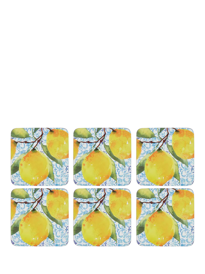 Pimpernel Amalfi Lemons placemat and coaster set of 6, UK version