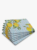 Pimpernel Amalfi Lemons placemat and coaster set of 6, UK version