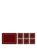 Pimpernel burgundy placemat and coaster set of 6 - British product