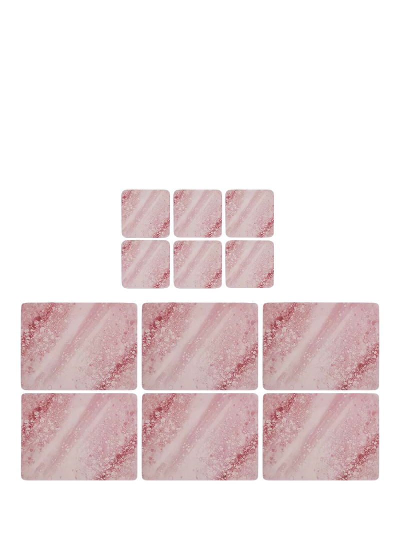 Pimpernel Rose Quartz cork-backed placemat and coaster set - British product