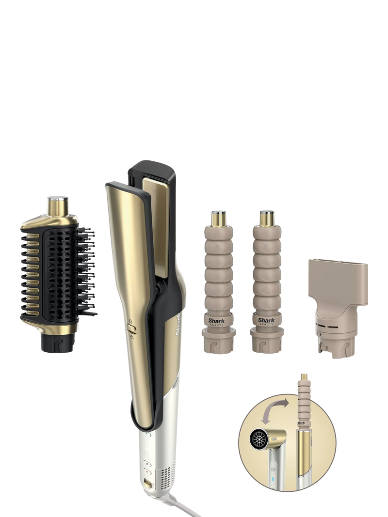 Shark Glam Multi Styler French Gold, imported from the UK