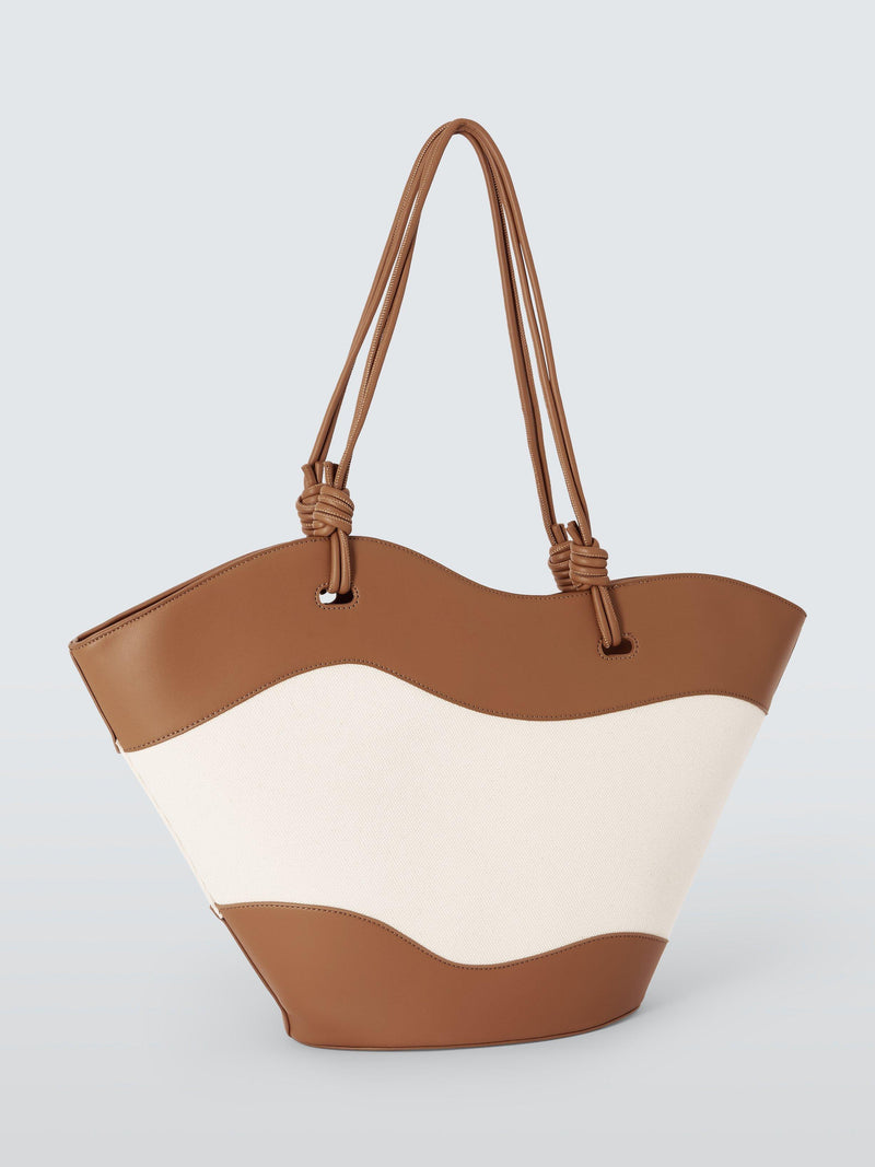 John Lewis Isla East West tote bag tan and canvas (British brand)