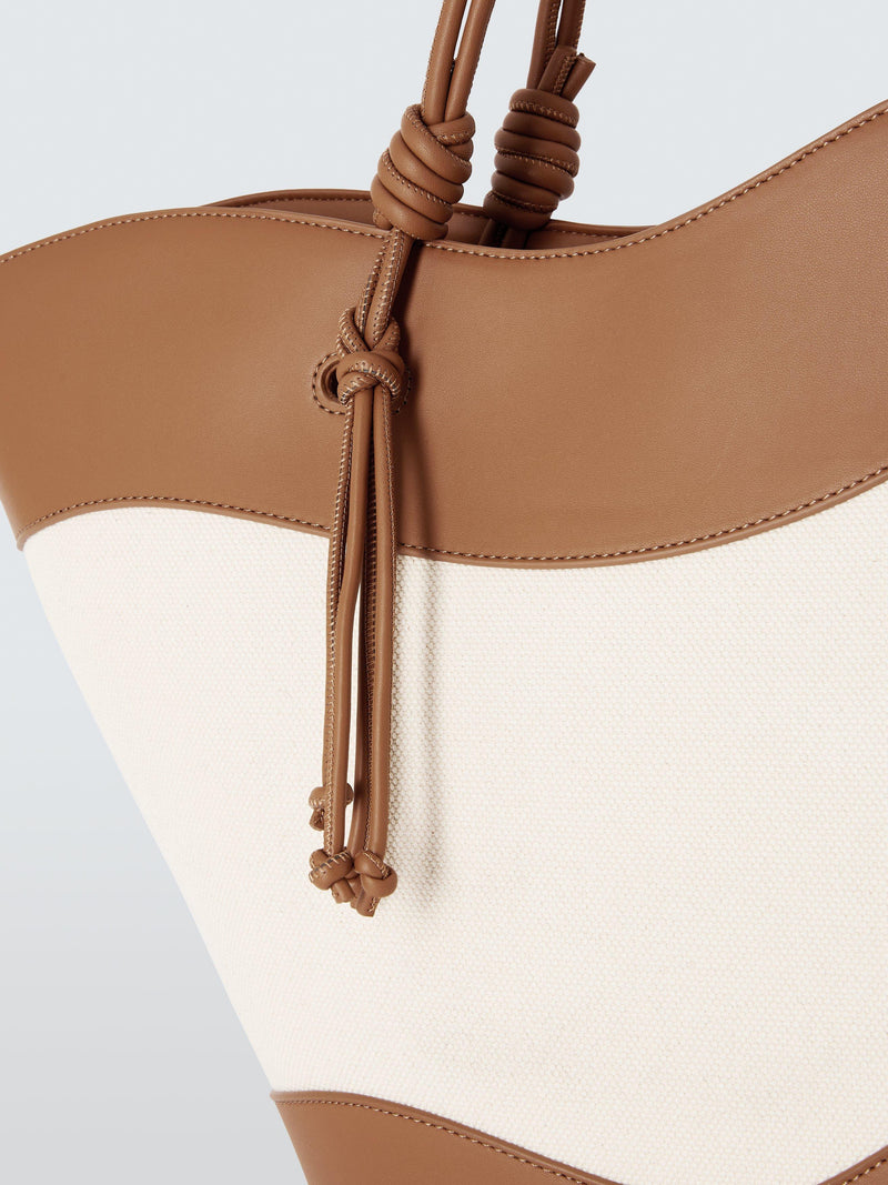 John Lewis Isla East West tote bag tan and canvas (British brand)