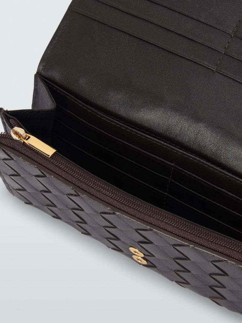 John Lewis flapover coin purse in chocolate leather (British brand)