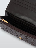 John Lewis flapover coin purse in chocolate leather (British brand)