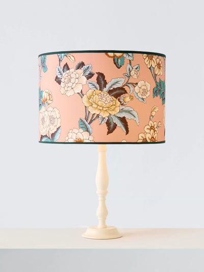 John Lewis John Lewis x Sanderson Boxwood Drum Lampshade, Pink Caneel, 40cm- Buy online at McGrocer