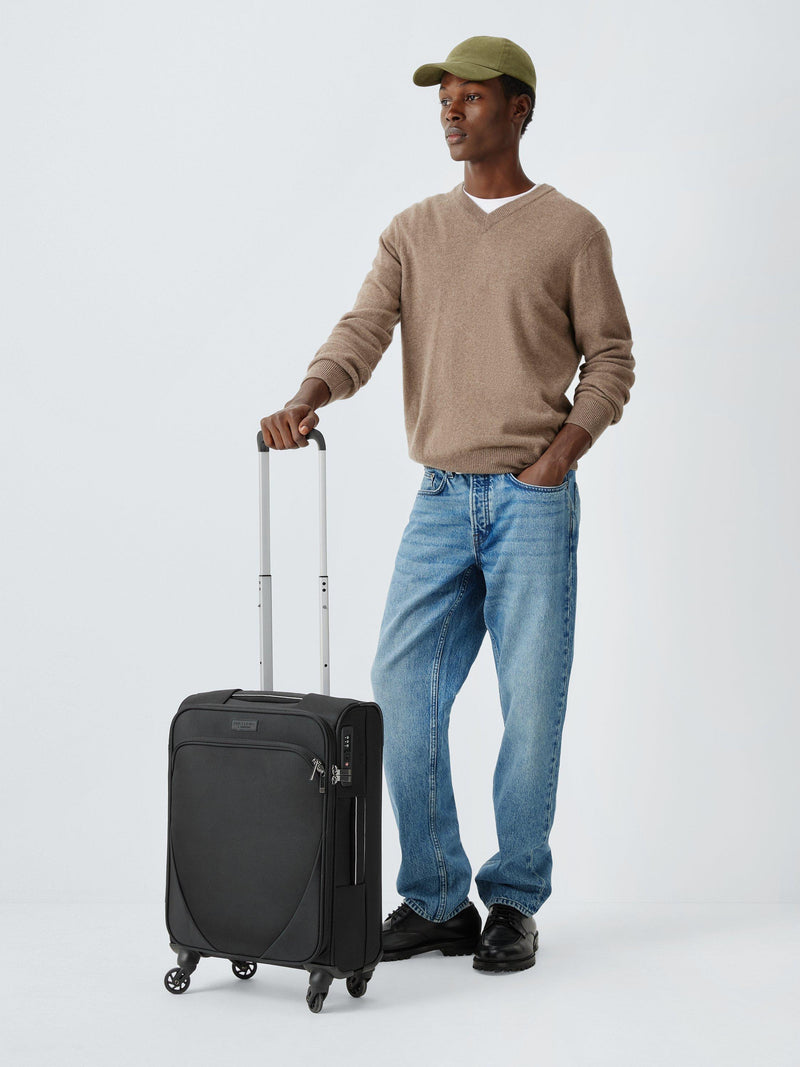 John Lewis Malta soft-sided cabin suitcase 35L black, UK version