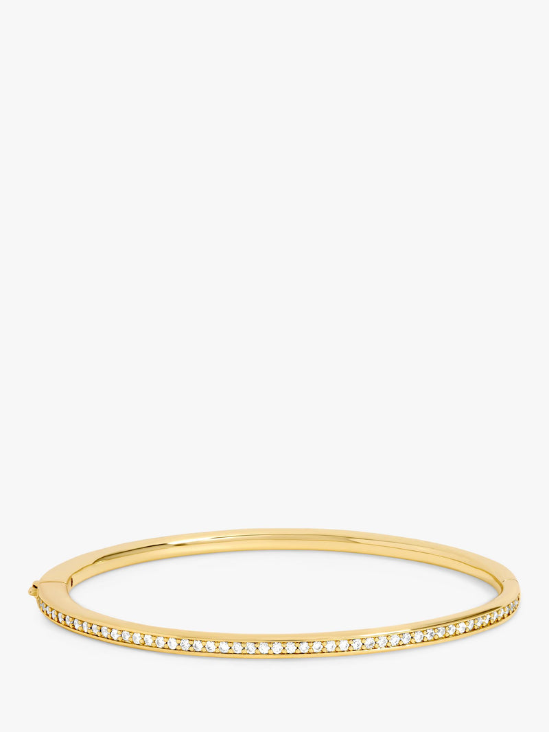 14ct Gold Plated Pave Bangle with Sparkling Stones
