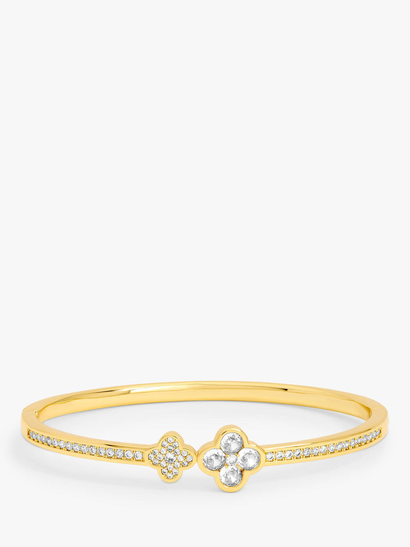 Jon Richard Gold Plated Pave Clover Bangle, UK version