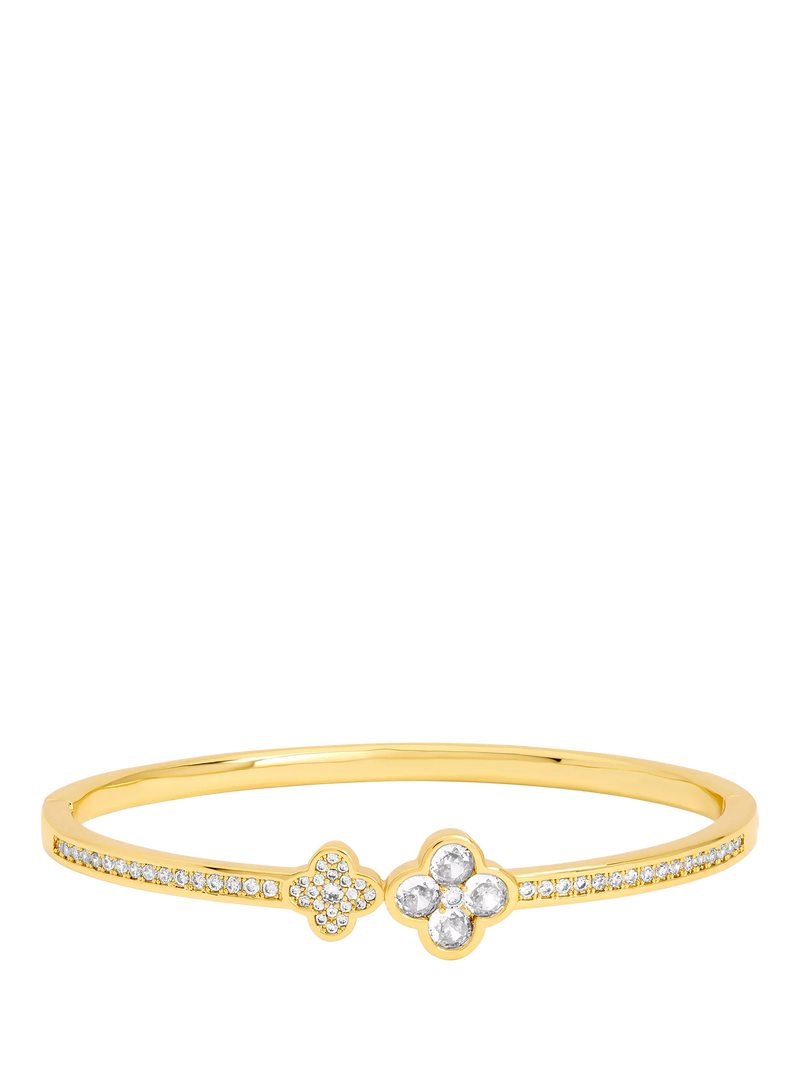Jon Richard Gold Plated Pave Clover Bangle, UK version