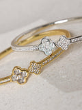 Jon Richard Gold Plated Pave Clover Bangle, UK version