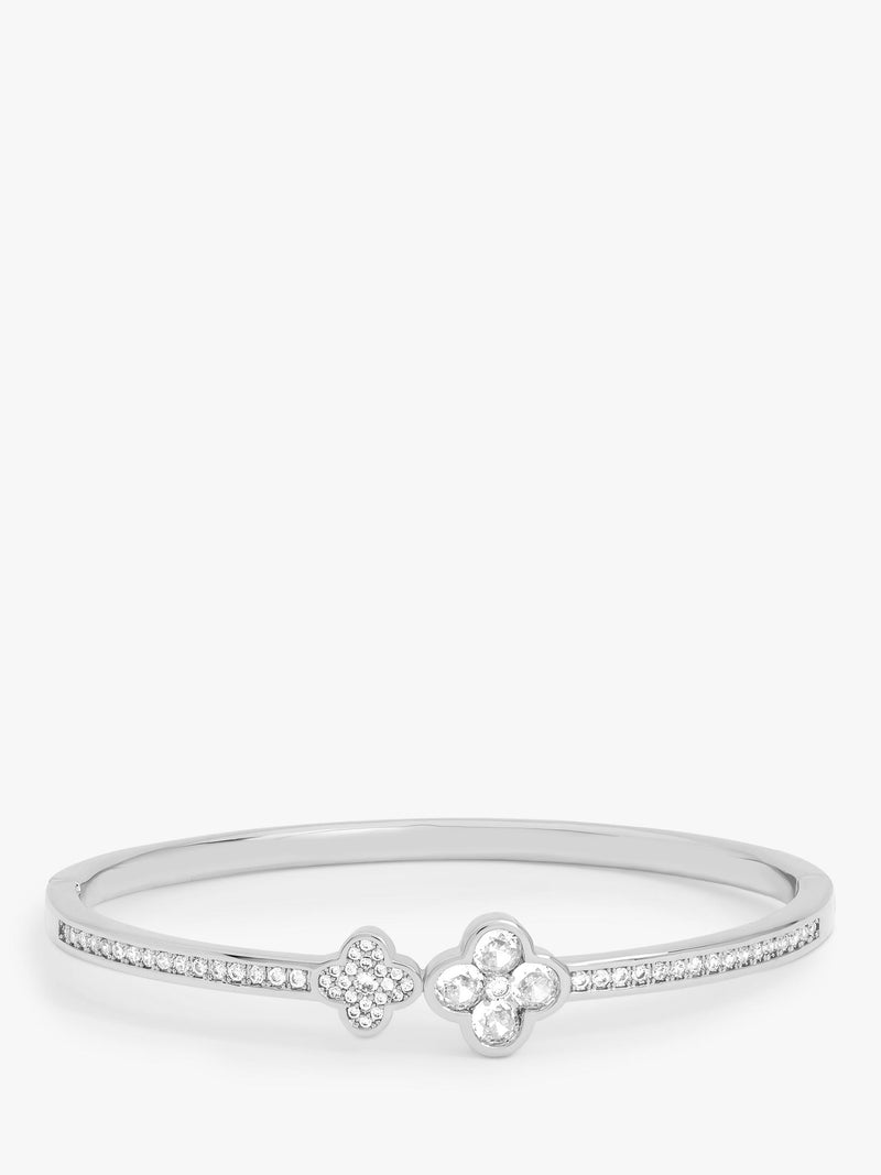 Jon Richard silver pave clover bangle, UK version