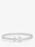 Jon Richard silver pave clover bangle, UK version