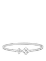 John Lewis Jon Richard Pave Clover Silver Luxury Bangle- Buy online at McGrocer