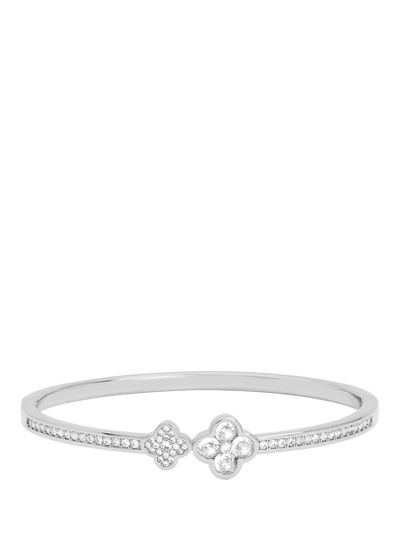 John Lewis Jon Richard Pave Clover Silver Luxury Bangle- Buy online at McGrocer