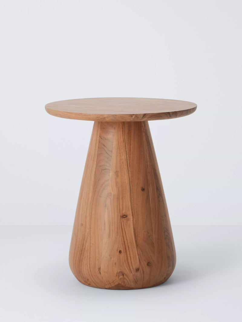 John Lewis Orb acacia wood side table natural, imported from the UK