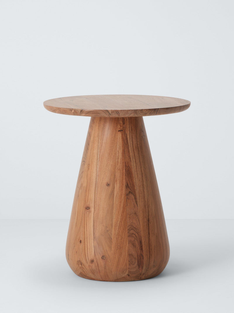 John Lewis Orb acacia wood side table natural, imported from the UK