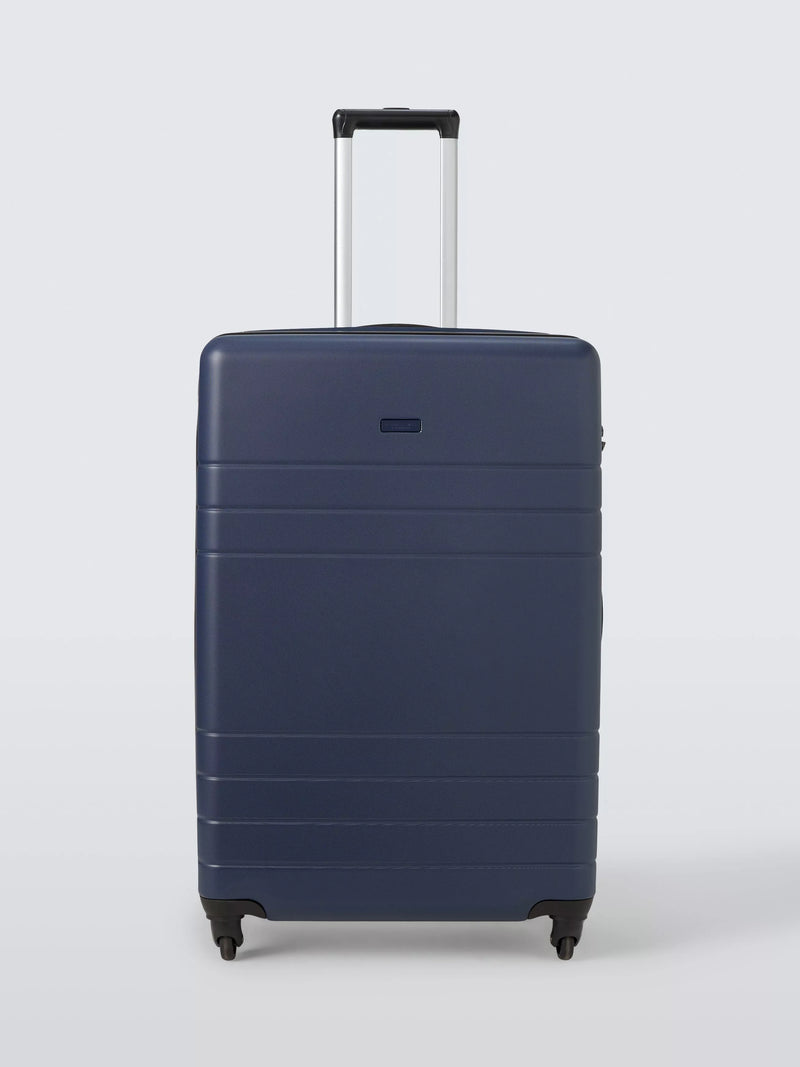 John Lewis Lisbon 4-Wheel 72cm Hard Shell Large Suitcase, Navy