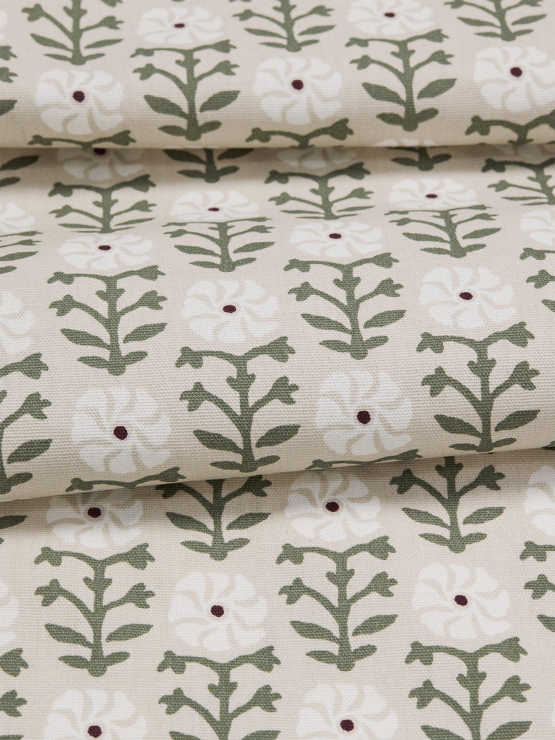 John Lewis Aria Floral oilcloth tablecloth fabric natural 130cm (British brand)