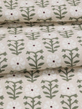 John Lewis Aria Floral oilcloth tablecloth fabric natural 130cm (British brand)