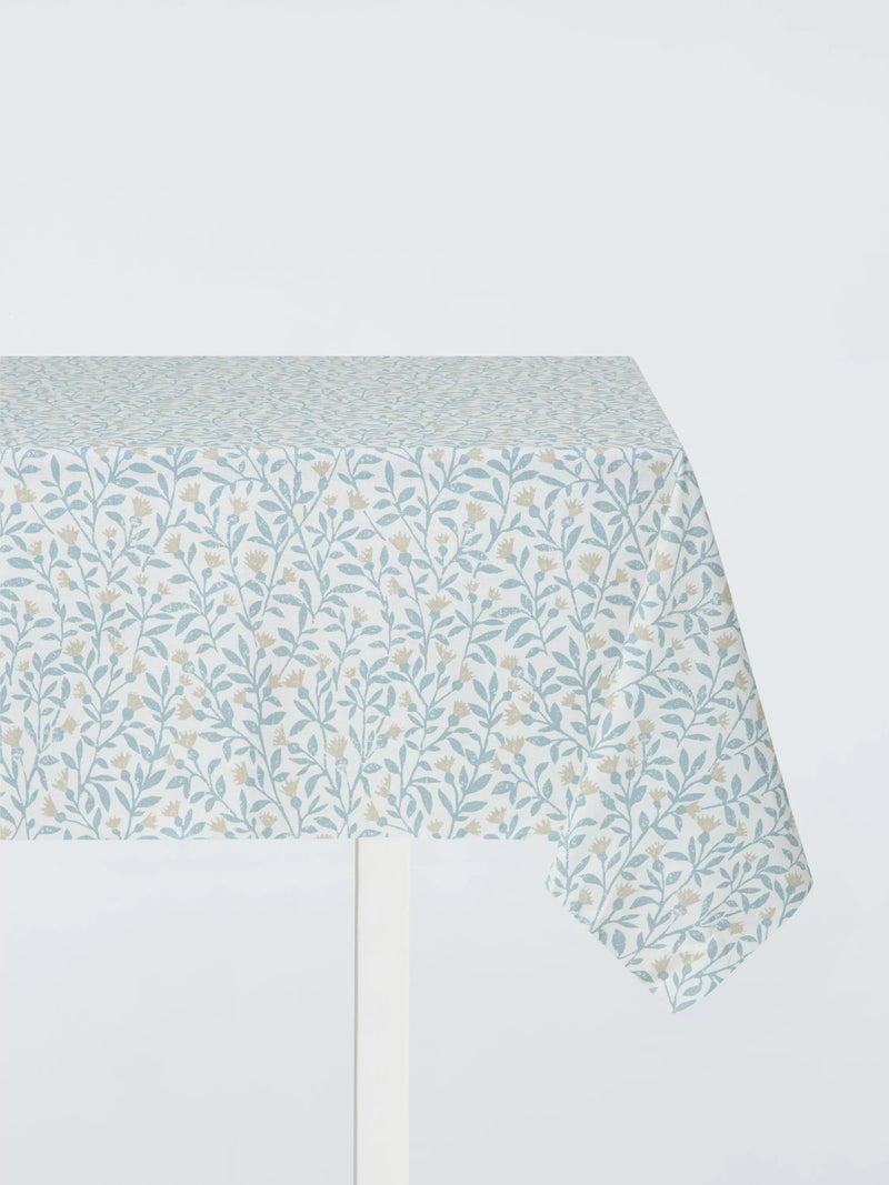 John Lewis Eloise oilcloth tablecloth fabric ice blue, UK version