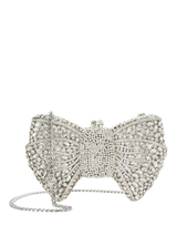 John Lewis Dune London Enchant Embellished Bow Clutch Bag, Silver- Buy online at McGrocer
