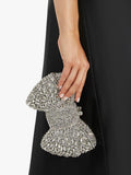 Dune London embellished bow clutch bag silver - British product