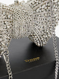 Dune London embellished bow clutch bag silver - British product