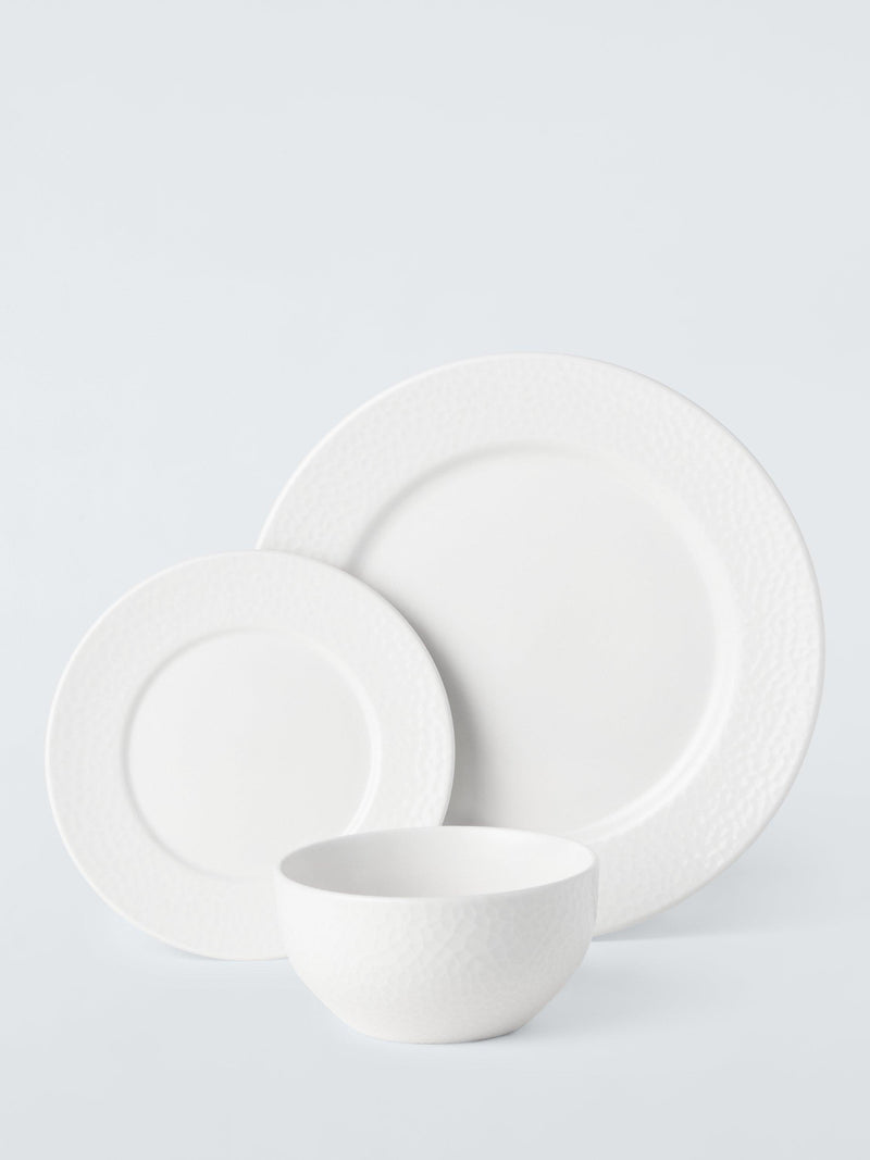 John Lewis Dimple porcelain dinnerware set 12 piece, imported from the UK