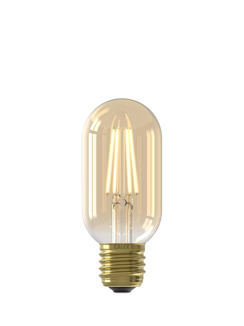 Calex decorative filament LED bulb gold tubular 3.5W, imported from the UK