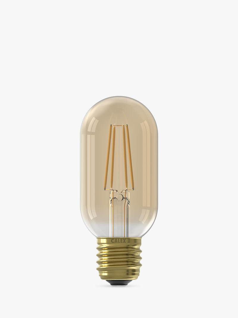 Calex decorative filament LED bulb gold tubular 3.5W, imported from the UK