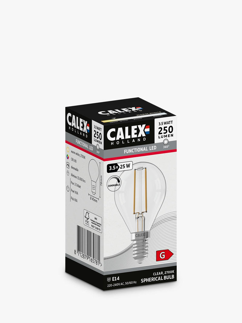 Calex LED E14 spherical bulb 3.5W clear - British product