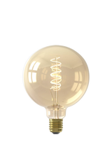 John Lewis Calex 3.8W LED Curly Filament Dimmable E27 Globe G125 Light Bulb, Gold- Buy online at McGrocer