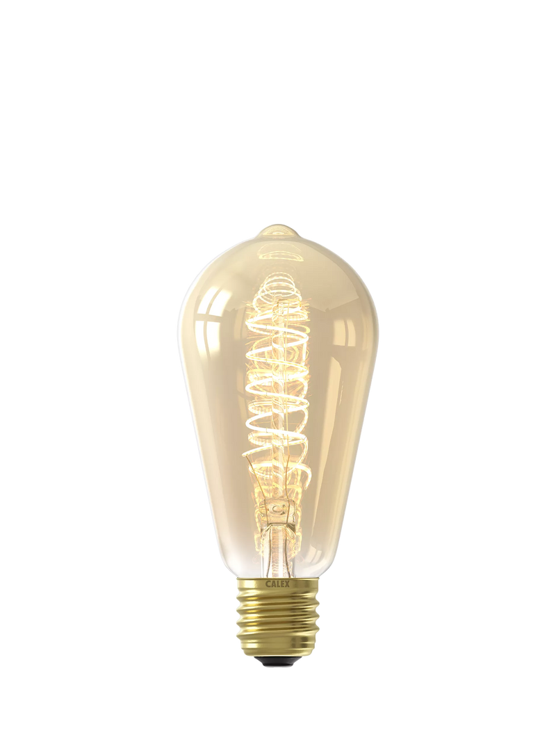Calex 3.8W LED curly filament bulb E27 gold - British product
