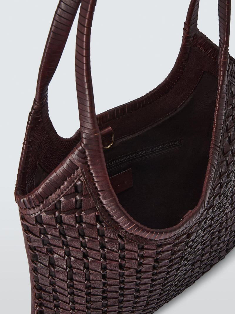 John Lewis woven leather shoulder bag tote - British product
