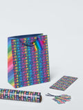 John Lewis foil birthday gift bag multi colour with tag (British brand)