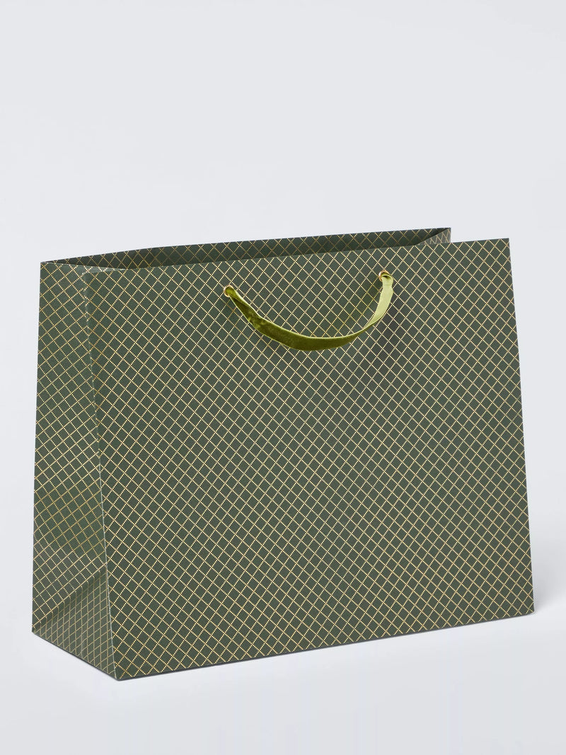 John Lewis foil diamond gift bag green imported from the UK