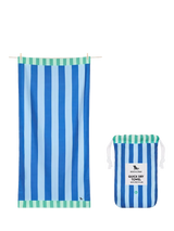 John Lewis Dock & Bay Blue Sky Stripe Beach Towel Multi/Blue 160x90cm- Buy online at McGrocer