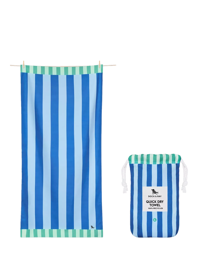 Dock & Bay beach towel Blue Sky Stripe 160x90cm (British brand)
