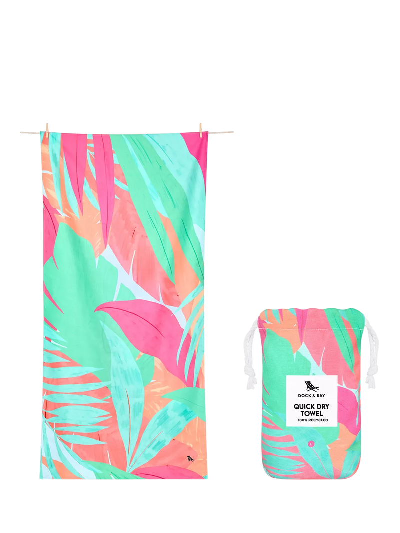 Dock & Bay Hot Tropics beach towel 160x90cm, imported from the UK