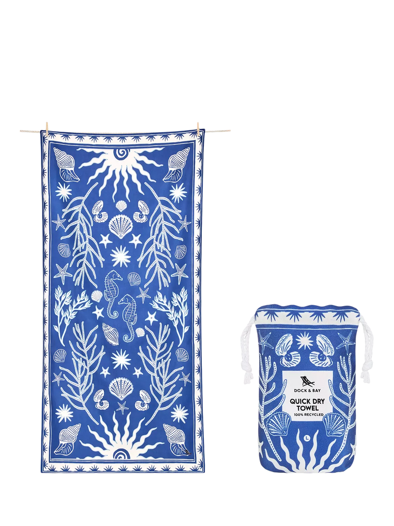 Dock & Bay Ocean Treasure beach towel blue - British product