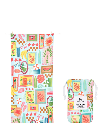 John Lewis Dock & Bay Wish You Were Here Beach Towel Multi 160 x 90cm- Buy online at McGrocer