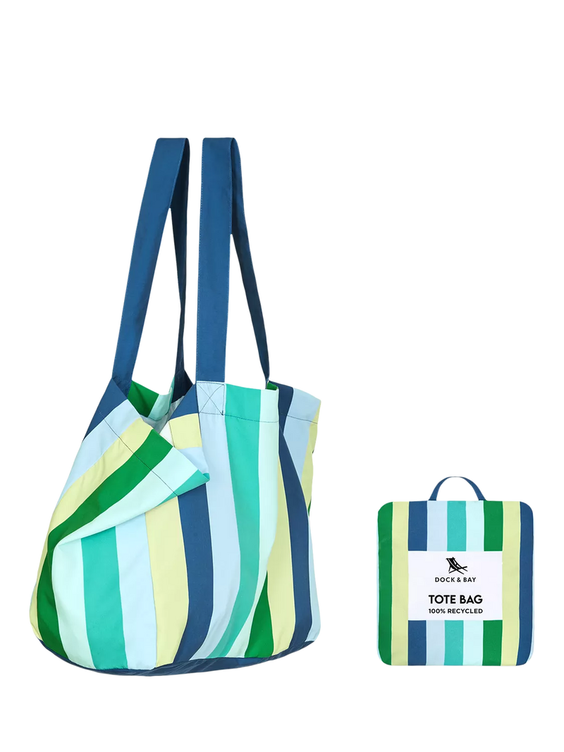 Dock & Bay foldable tote bag multi blue, imported from the UK