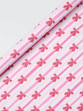 John Lewis stripe bows wrapping paper 3m pink - British product
